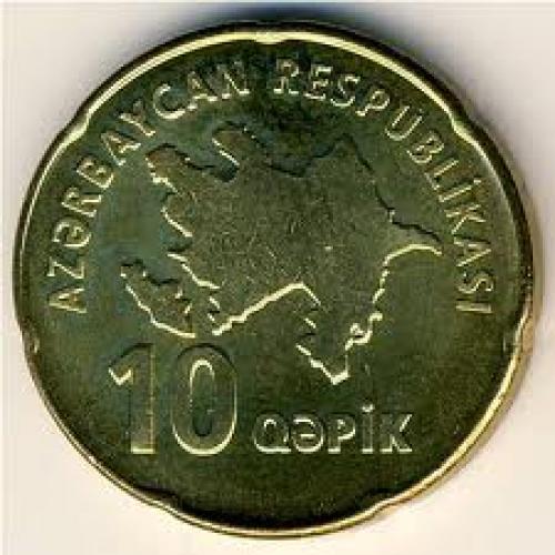 Coins;  Azerbaijan, 10 qapik, 2006 ...