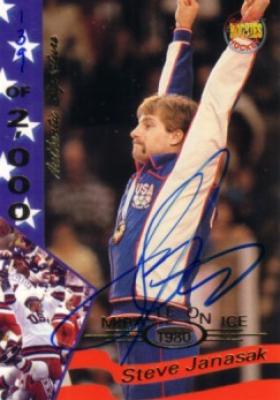 Steve Janaszak certified autograph 1980 Miracle on Ice Signature Rookies card #16