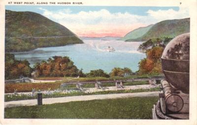 West Point Hudson River vintage postcard