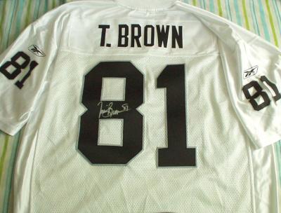 Tim Brown autographed Oakland Raiders authentic game model jersey