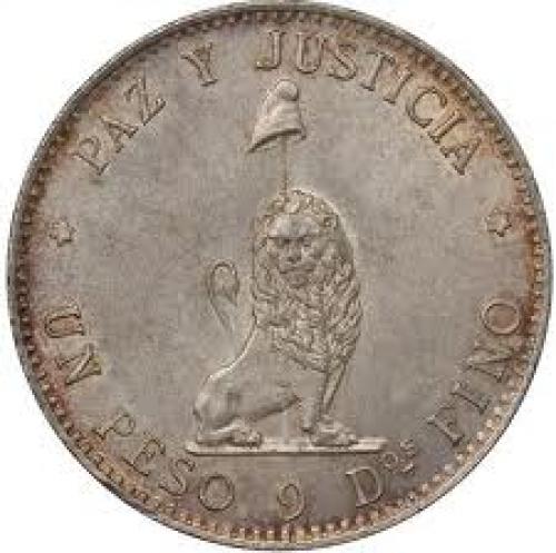 Coins;  Paraguay 1889 Silver Peso