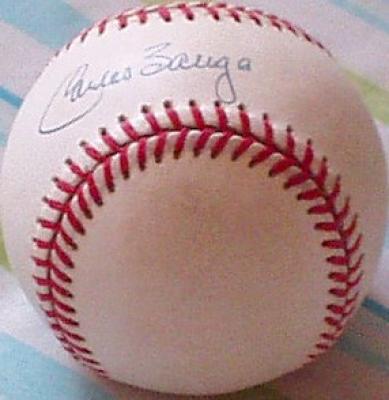 Carlos Baerga (Cleveland Indians) autographed AL baseball