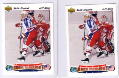 Keith Tkachuk lot of 2 1991-92 Upper Deck Rookie Cards (#698) MINT