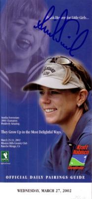 Annika Sorenstam autographed 2002 LPGA Kraft Nabisco pairings guide (rare full name signature)