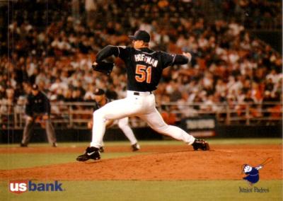 Trevor Hoffman 1996 Padres 5x7 US Bank photo card