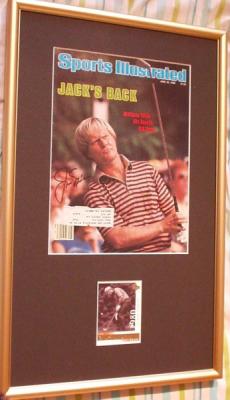 Jack Nicklaus autographed 1980 U.S. Open golf Sports Illustrated cover matted & framed