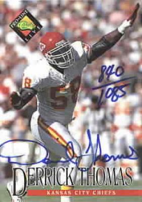 Derrick Thomas certified autograph Kansas City Chiefs 1994 Pro Line card