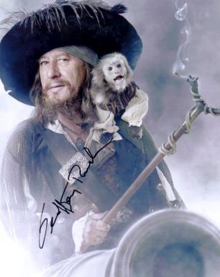 Geoffrey Rush autographed 8x10 Pirates of the Carribean Barbossa photo