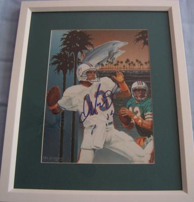 Dan Marino autographed Miami Dolphins art print matted & framed