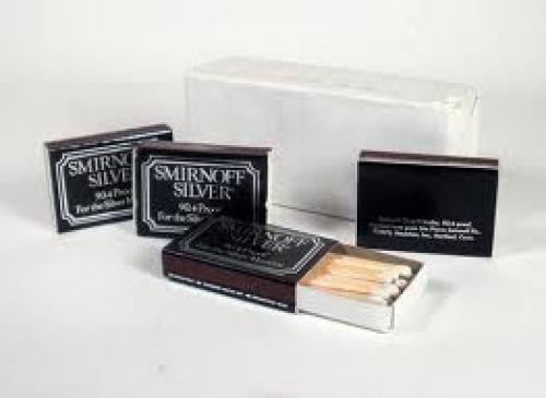 1970s Pack of 10 SMIRNOFF SILVER Match Boxes