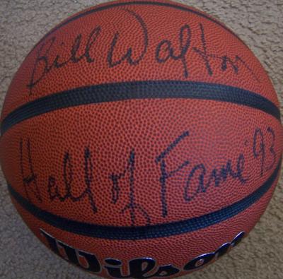 Bill Walton autographed NCAA basketball inscribed Hall of Fame '93