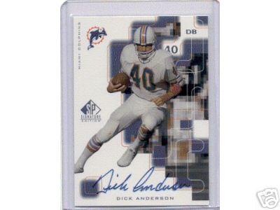 Dick Anderson certified autograph Miami Dolphins SP Signature Edition card
