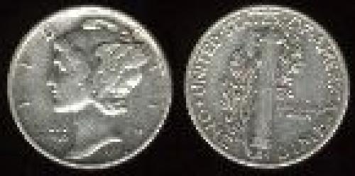 10 cents; Year: 1916-1945; Winged Liberty (Mercury)