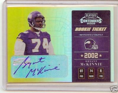 Bryant McKinnie Minnesota Vikings certified autograph 2002 Playoff card
