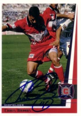 Chris Armas autographed 1999 MLS Chicago Fire card