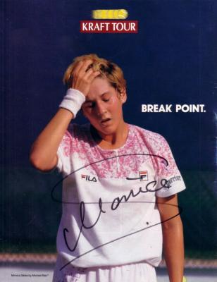 Monica Seles autographed tennis magazine full page photo