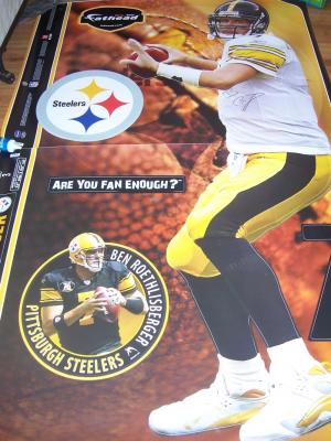 Ben Roethlisberger autographed Pittsburgh Steelers Fathead life size wall decal or poster