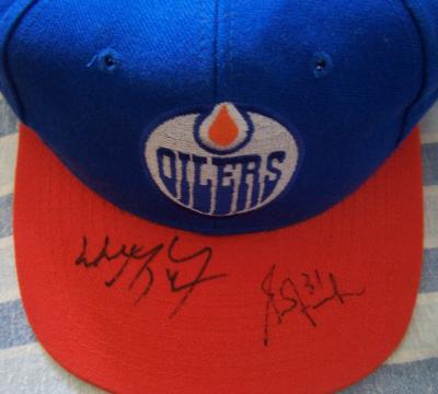 Wayne Gretzky & Grant Fuhr autographed Edmonton Oilers cap or hat