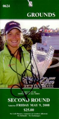 Suzann Pettersen autographed LPGA 2008 Michelob Ultra Open ticket