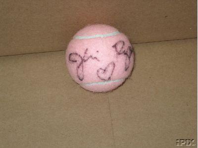 Jeri Ryan autographed pink tennis ball