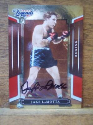 Jake LaMotta certified autograph 2008 Donruss Americana boxing card