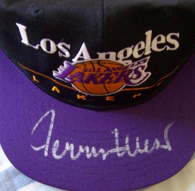 Jerry West autographed Los Angeles Lakers cap or hat