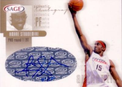 Amare Stoudemire certified autograph 2002 SAGE Gold card #67/120