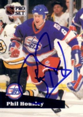 Phil Housley autographed Winnipeg Jets 1991-92 Pro Set card