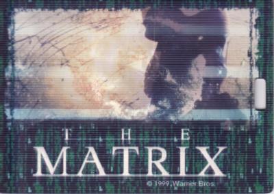 The Matrix movie 1999 jumbo 3.5x5 inch motion promo card or badge