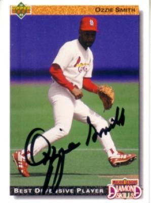 Ozzie Smith autographed St. Louis Cardinals 1992 Upper Deck card