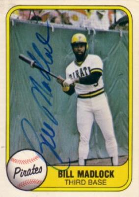 Bill Madlock autographed Pittsburgh Pirates 1981 Fleer card