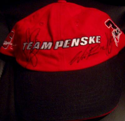 Helio Castroneves Ryan Briscoe Will Power autographed IRL Team Penske cap