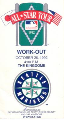 1992 MLB Japan All-Star Tour Workout Day ticket stub