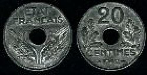 20 centimes; Year; 1941-1944; (km 900.1)
