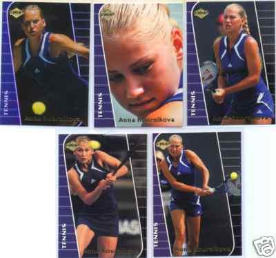 Anna Kournikova 2000 Collector's Edge Rookie tennis card set (5 different)
