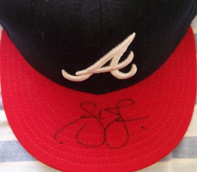 Andruw Jones autographed Atlanta Braves game model cap