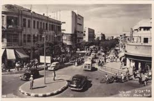 Postcard; Tel Aviv Allenby Road Israel 1950