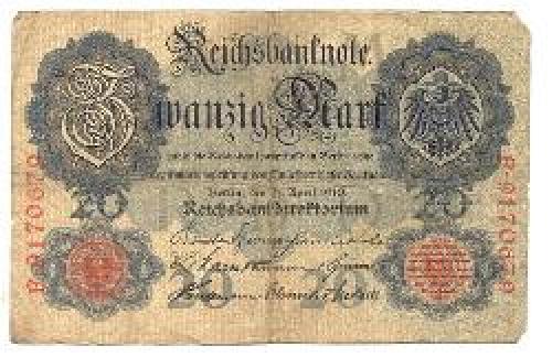 A Bank note from the period world war one.