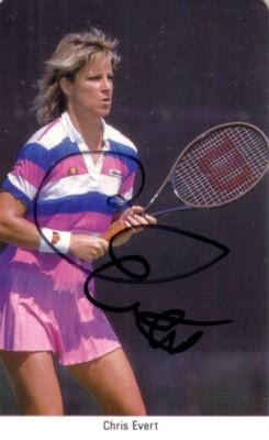 Chris Evert autographed 1987 Fax Pax tennis card