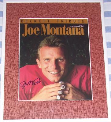 Joe Montana autographed San Francisco 49ers Beckett Tribute cover matted & framed