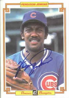 Fergie Jenkins autographed Chicago Cubs 1984 Donruss jumbo card