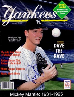 David Cone autographed New York Yankees 1995 magazine