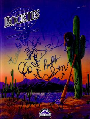1993 Colorado Rockies autographed program (Dante Bichette Andres Galarraga Charlie Hayes)