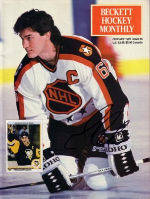 Mario Lemieux autographed Pittsburgh Penguins 1991 Beckett Hockey magazine