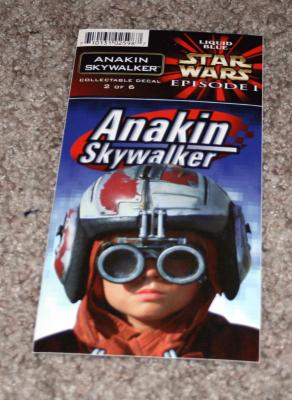 Anakin Skywalker Star Wars Episode 1 decal or sticker