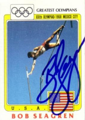 Bob Seagren (pole vault) autographed 1983 Topps Greatest Olympians card