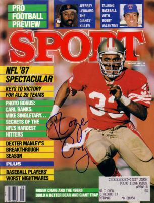 Roger Craig autographed San Francisco 49ers 1987 Sport magazine