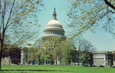 U.S. Capitol Building 1960s color postcard