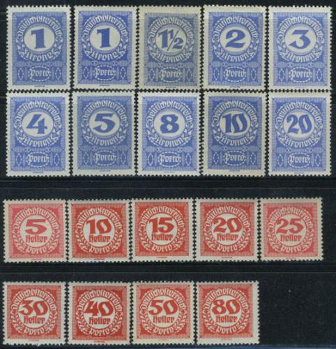 Postage due 18v; Year Issue: 1920; Austria Stamps