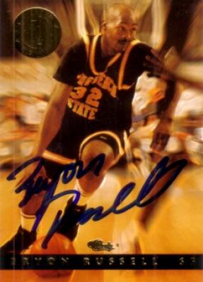 Bryon Russell autographed Long Beach State 1994 Classic Images card